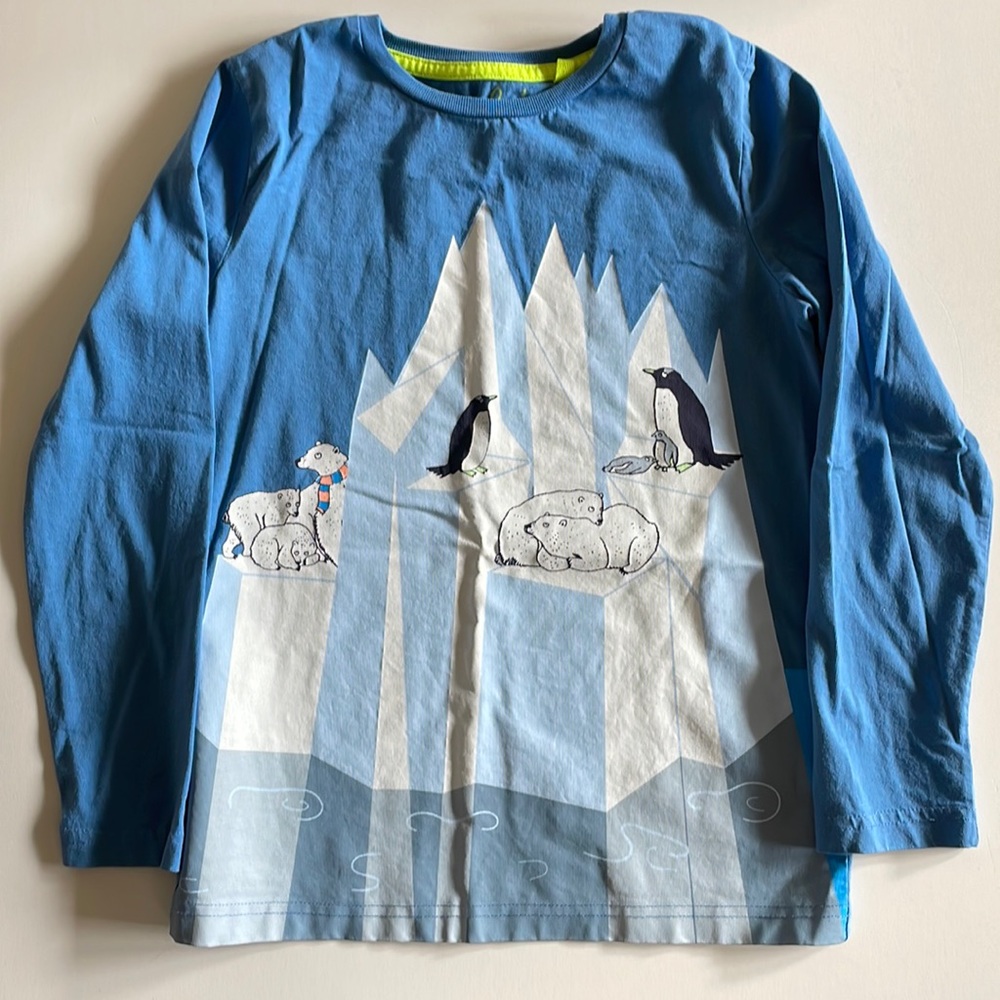 Mini Boden Boys Youth Size 8-9Y Long-Sleeve Logo Tee